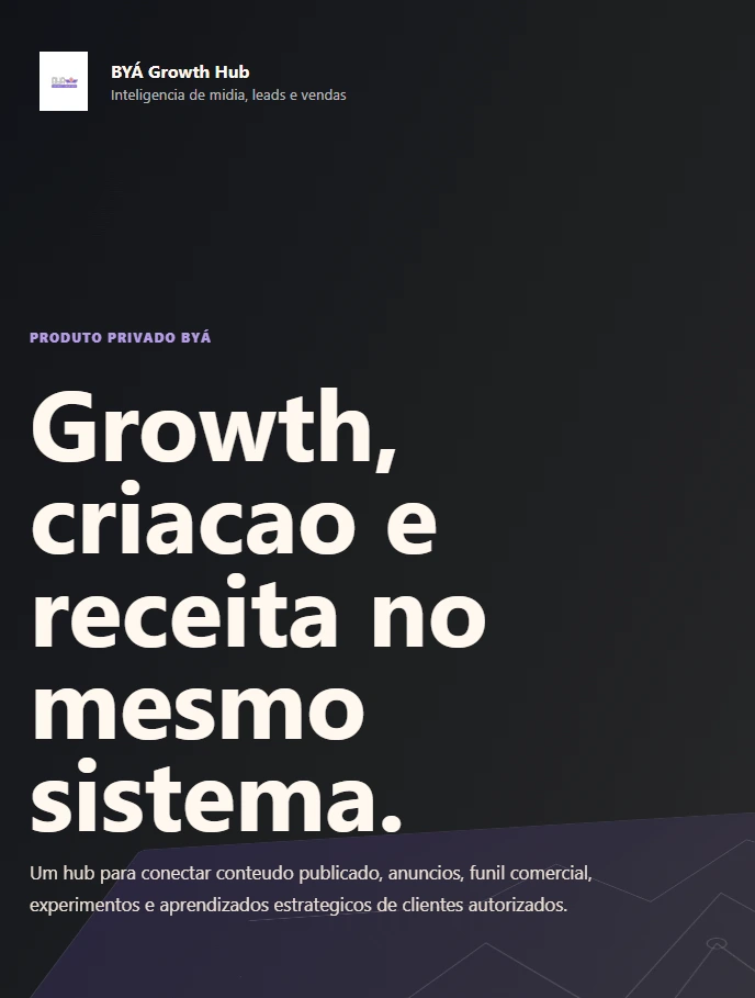 Capa do projeto BYÁ Growth Hub